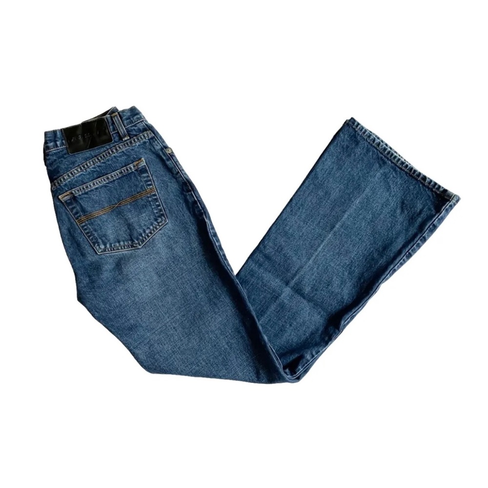 Vintage 1990s Express Wide Leg Dark Cotton Flared Jeans Medium Size 8 W29 W30